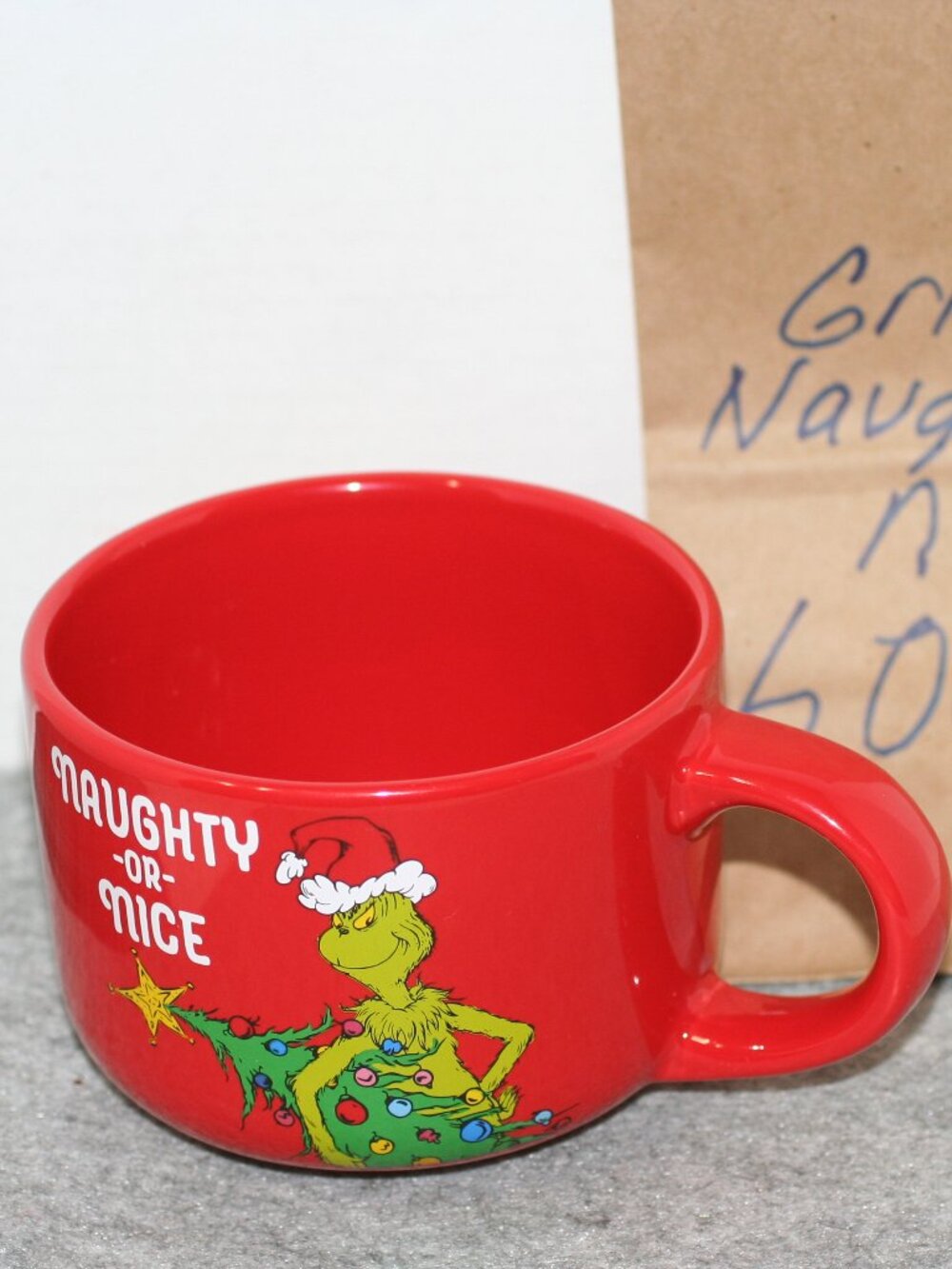 Grinch Naughty or Nice Oversized Ceramic Coffee Mug 18oz